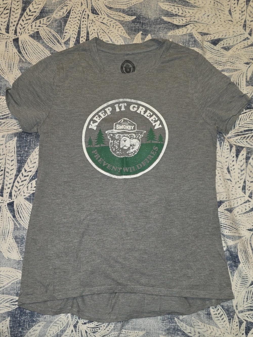 Smokey The Bear "Keep It Green" Grey Short Sleeve Tee